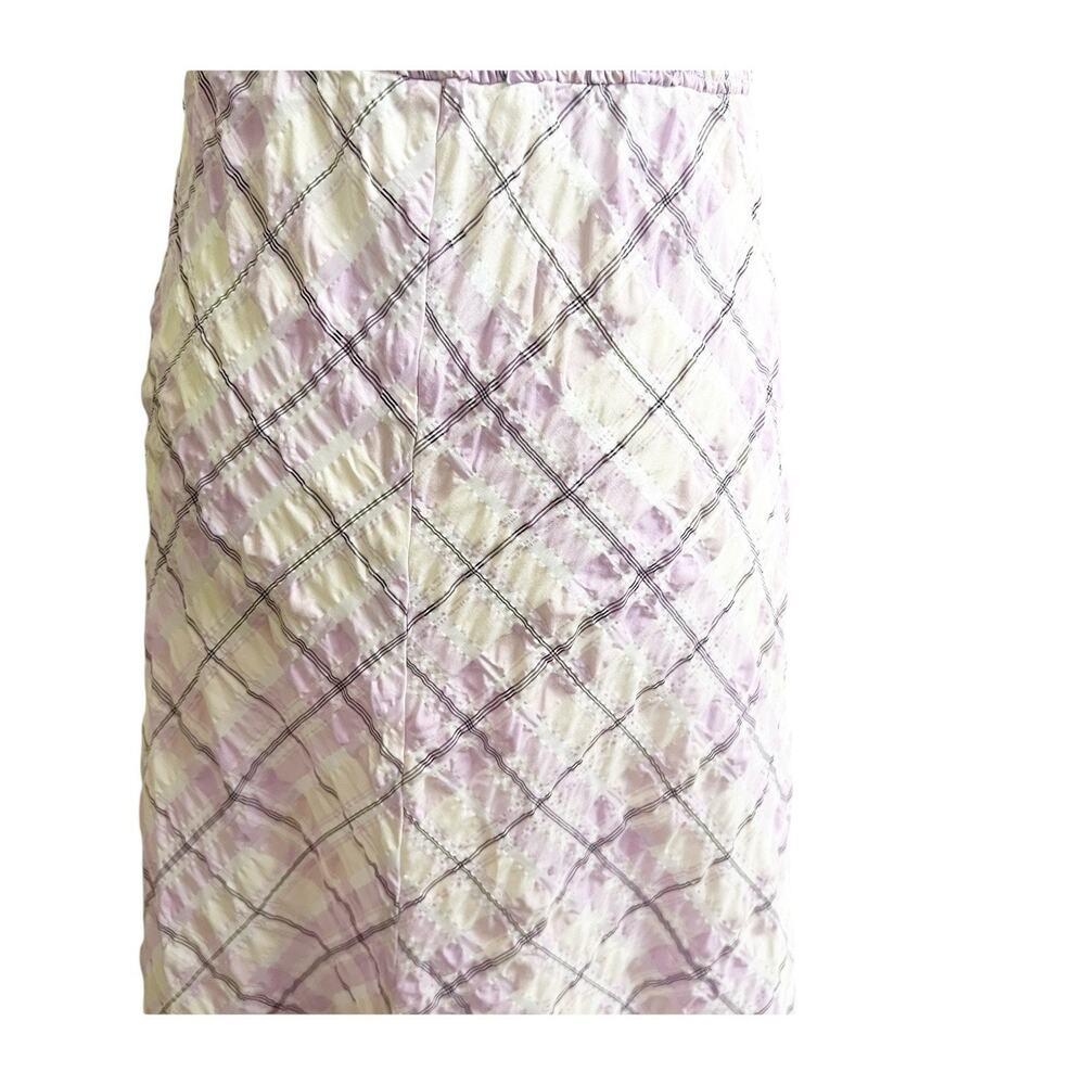 Boston Proper Dress Size Medium Womens Maxi Smocked Plaid Purple Cottagecore - Picture 4 of 12